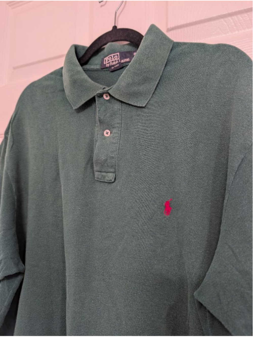 Men's Polo by Ralph Lauren Green Polo Shirt XL with Red Pony Logo Preppy Golf